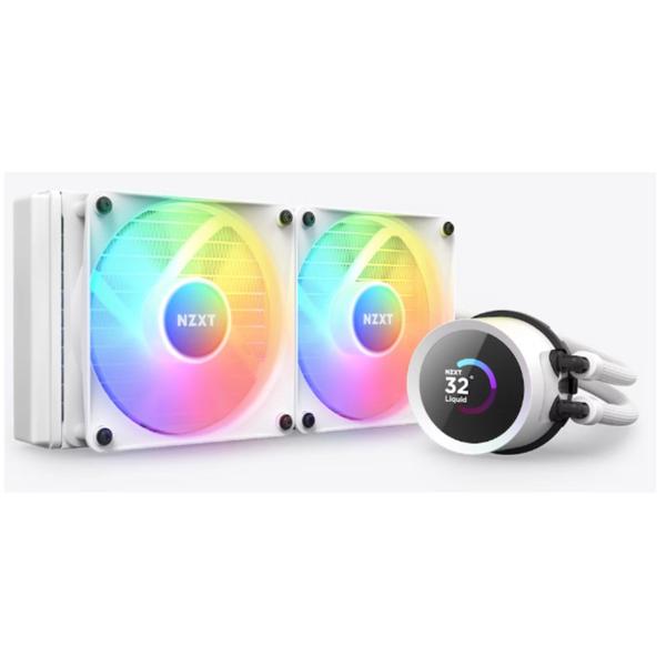 Water cooler 240mm nzxt kraken 240 rgb, display lcd, amd/intel, branco - rl-kr240-w1 Water cooler 240mm nzxt kraken 240 rgb, display lcd, amd/intel, branco - rl-kr240-w1
