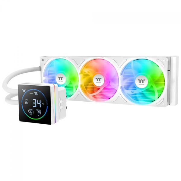Water Cooler Thermaltake TH360-S V3 ARGB 360mm Display LCD Intel-AMD Branco