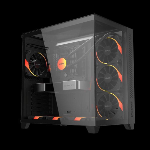 Gabinete Gamer Pcyes Forcefield Max Black Vulcan - Gffmaxbv