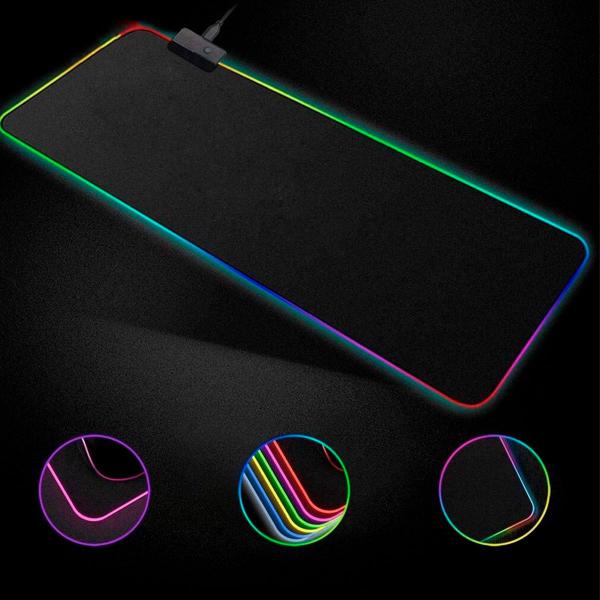 Mousepad Gamer 80x30cm 7 Cores Led Rgb