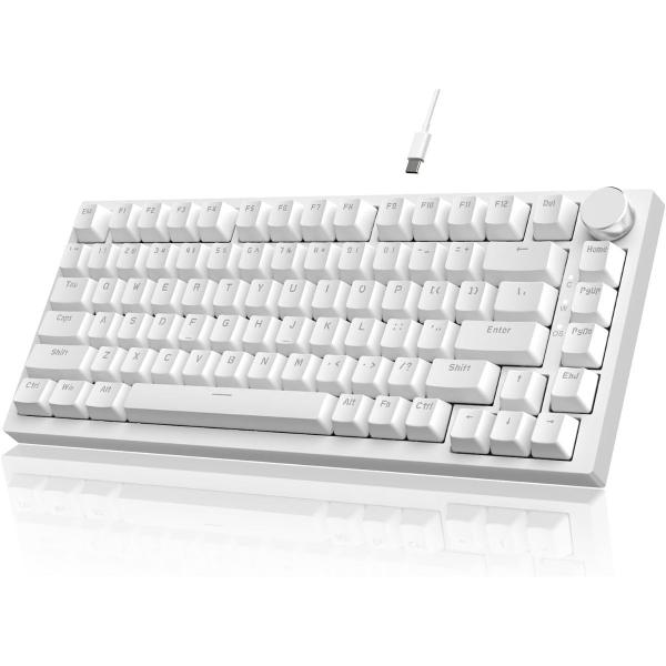 Teclado Mecânico Ajazz Ak820 Gamer Preto Com Fio 75% Branco