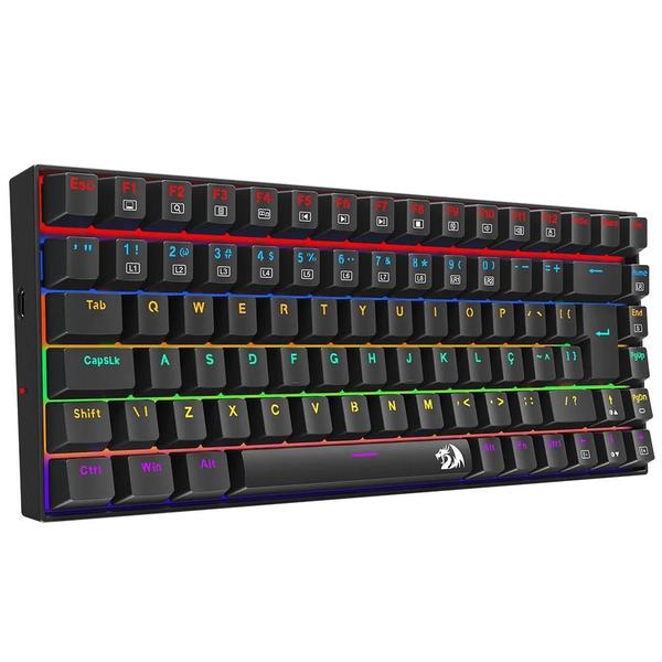 Teclado Mecânico Gamer Redragon Phantom K629-KB 75% Switch Brown Preto