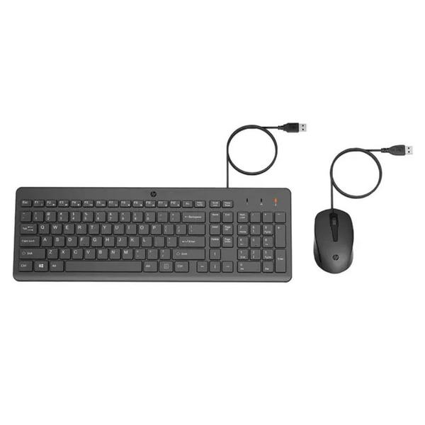 Kit Teclado E Mouse com fio Hp 150 Preto