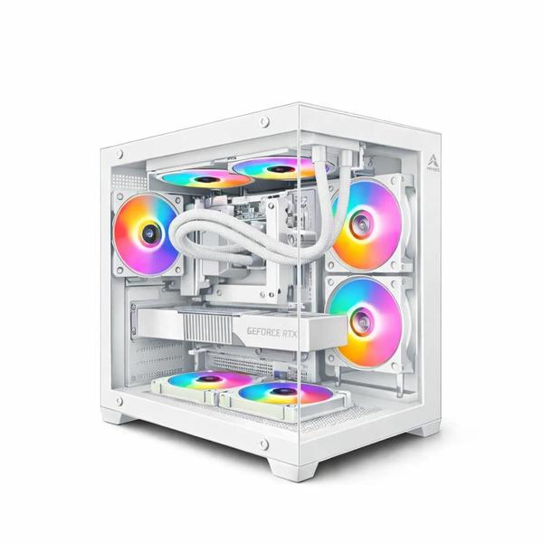 Gabinete Gamer ARVEX Lunaria White Aquario MID Tower Lateral e Frontal em Vidro Temperado ARX-LUN-WH