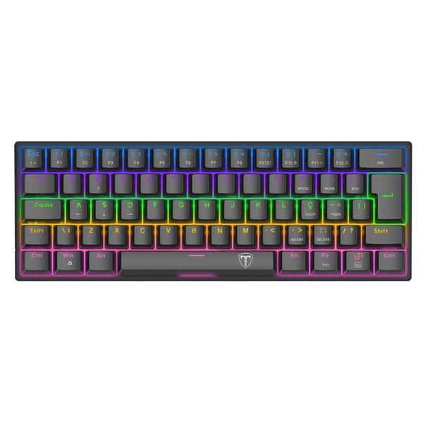 Teclado Mecânico Gamer T-Dagger Arena Rainbow Preto 60% Switch Marrom - T-TGK321-BR Teclado Mecânico Gamer T-Dagger Arena Rainbow Preto 60% Switch Marrom - T-TGK321-BR