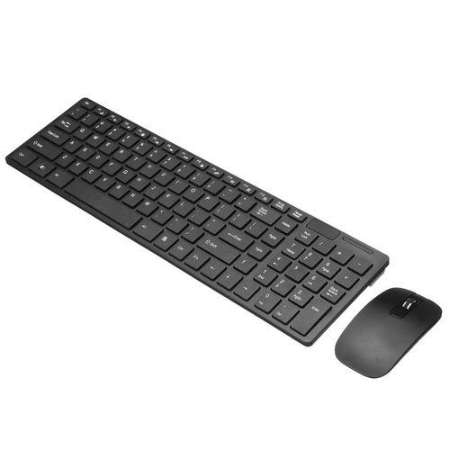 Kit Teclado E Mouse Sem Fio Wireless 2.4ghz Ultra Slim Preto