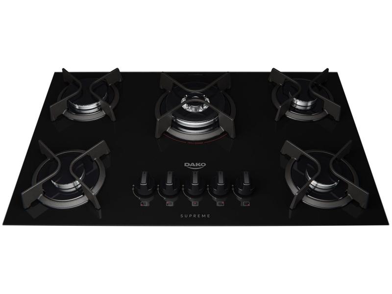 Cooktop A Gas 4 Bocas Dako Supreme Vidro Temperado