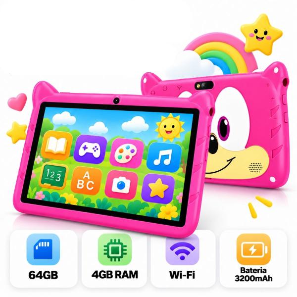 Tablet Infantil 64GB Capa Antichoque Wi-Fi