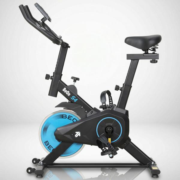 Bicicleta Spinning Ergométrica BeOn Fit S4 Gen2 Azul 10kg de Inércia
