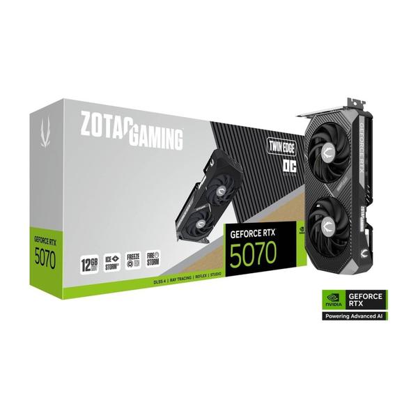 Placa de Vídeo ZOTAC Gaming GeForce RTX 5070 12GB 192 Bits GDDR7 Twin Edge OC - ZT-B50700H-10A - ZOT