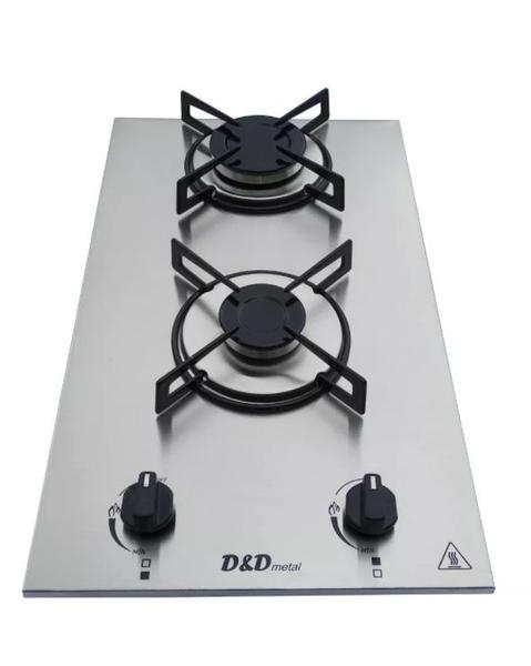 Fogão Cooktop Gás 2 bocas inox - acendimento automático