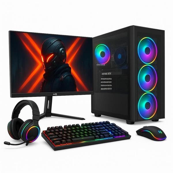 Pc Gamer 3green, Intel I5 12400F, 32GB DDR4, Geforce RTX 3050, 512GB M.2, Monitor Gamer 24" 180hz 1ms Preto 3G32GB-39