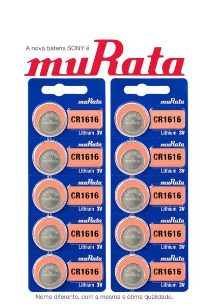 10 Baterias Murata CR1616 DL1616 ECR1616 Célula de Moeda de Lítio de 3V