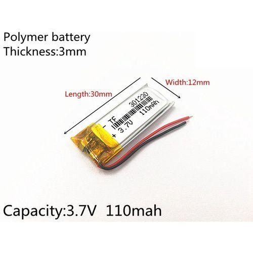 Bateria 301230 3,7v 110 Mah 3mm X 12mm X 30mm C/2 Fios Bateria 301230 3,7v 110 Mah 3mm X 12mm X 30mm C/2 Fios