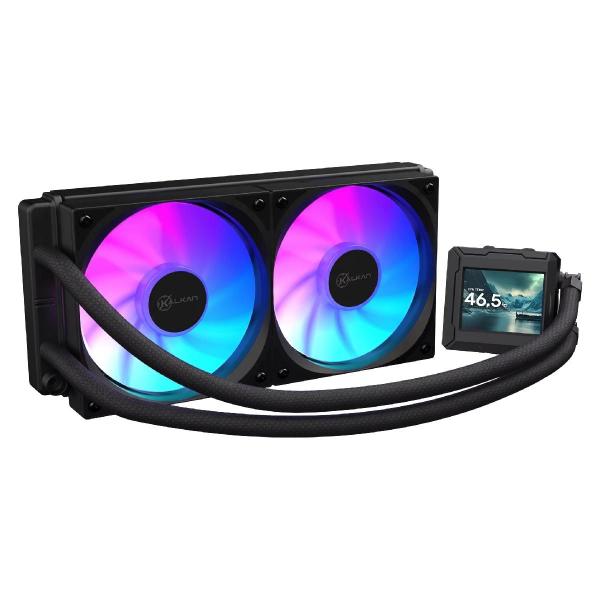 Water Cooler Kalkan Aura 240mm ARGB - (AMD / INTEL) - Tela LCD 2.4 Customizável - Preto - KLK00102