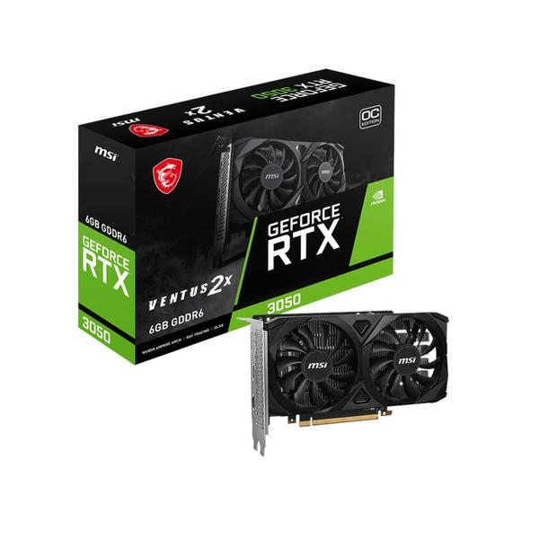 Placa de vídeo MSI GeForce RTX 3050 Ventus 2X, 6GB GDDR6, 96 bits, 912-V812