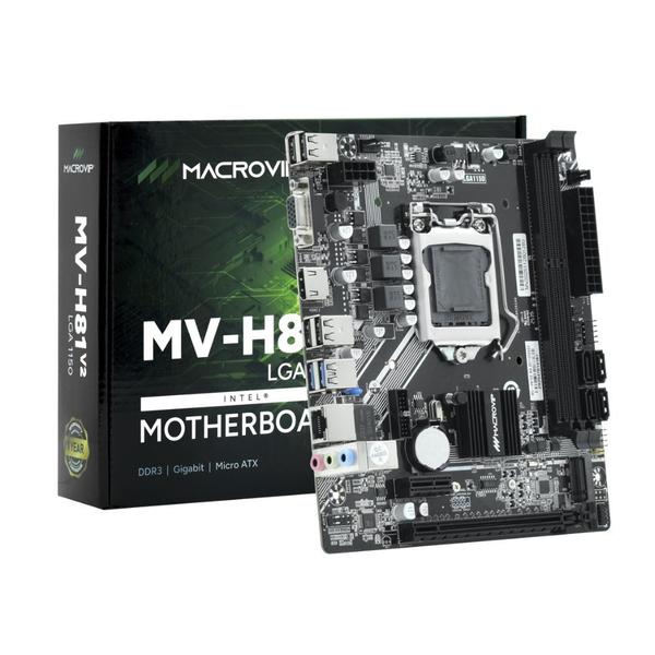 Placa Mãe Macrovip MV-H81V2 Socket LGA 1150 para Processadores Intel de 4ª Geração