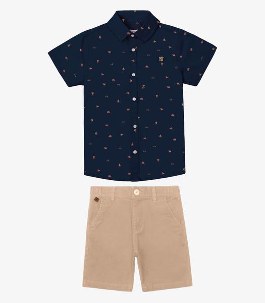 Conjunto Camisa Polo Com Bermuda Trick Nick Azul Conjunto Camisa Polo Com Bermuda Trick Nick Azul