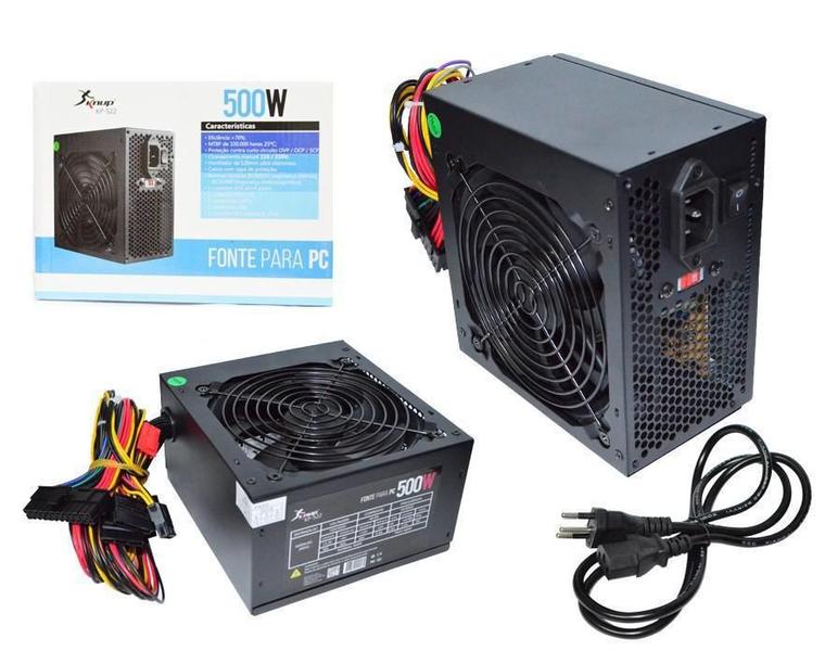 Fonte Atx 500W Reais Gamer Super Silenciosa Para Pc Bivolt