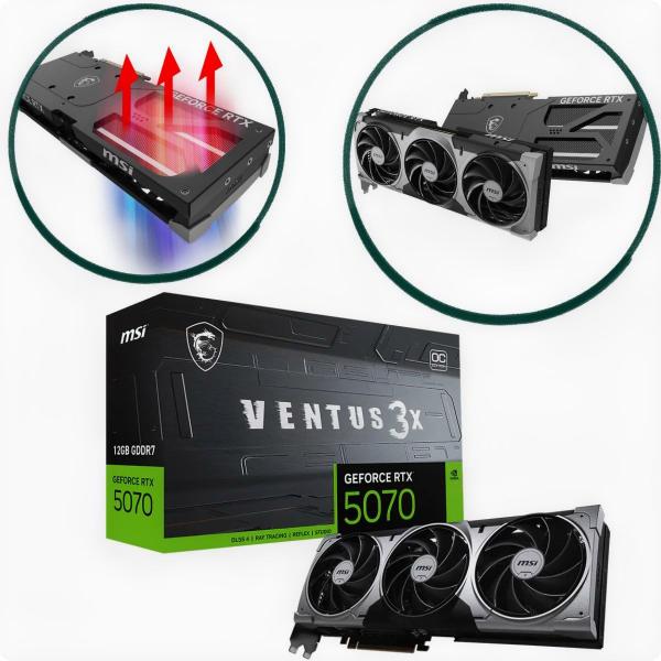 Placa de Video MSI Ventus 3X OC RTX-5070 12GB GDDR7