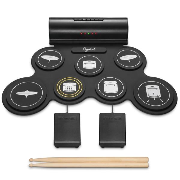 Bateria Eletrônica Roll Up POGOLAB - 7 Pads com Bluetooth