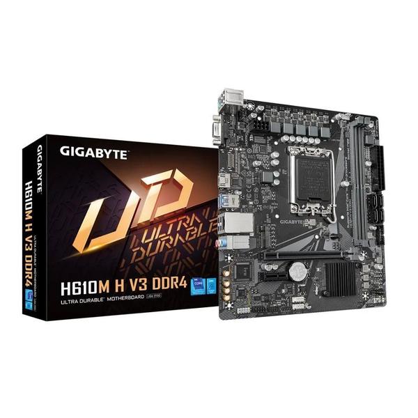 Placa-Mae Gigabyte H610M-H V3 DDR4 LGA 1700 Intel 12ª/13ª/14ª Geracao Micro ATX