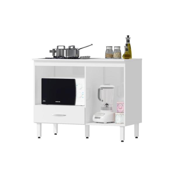 Balcão Cozinha Cooktop Blane 105cm Com 1 Porta E 1 Gaveta Faro Balcão Cozinha Cooktop Blane 105cm Com 1 Porta E 1 Gaveta Faro