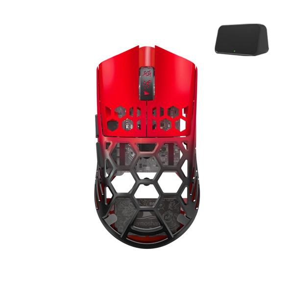 Mouse Gamer Sem Fio Darmoshark M2 26000 DPI 42g Vermelho