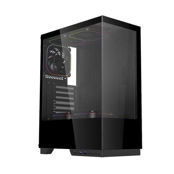 Gabinete gamer mid tower sem fan sem fonte gab120 arch i preto aerion