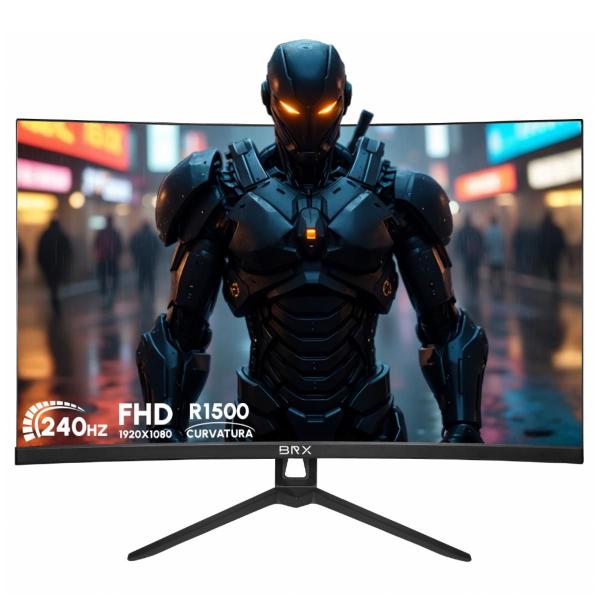 Monitor gamer brx 27 curvo 240hz frameless dp hdmi led preto
