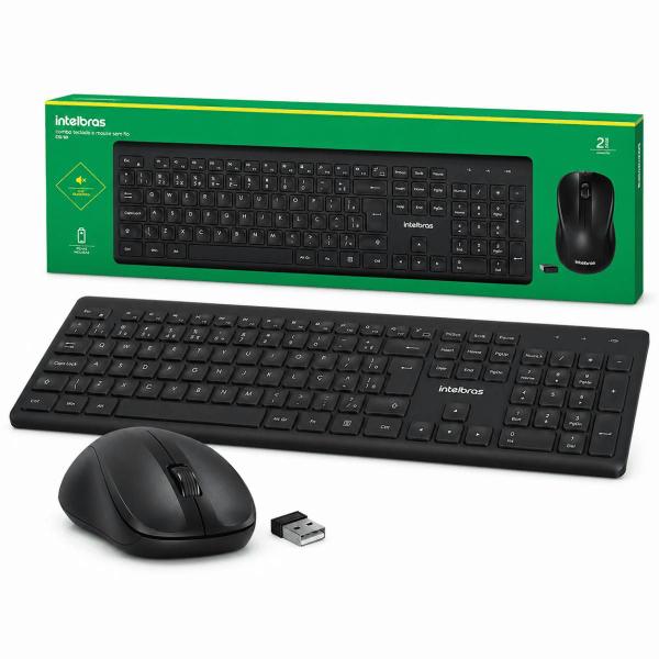 Kit Combo Teclado Mouse Sem Fio Intelbras CSI50 ABNT2 USB - Preto Kit Combo Teclado Mouse Sem Fio Intelbras CSI50 ABNT2 USB - Preto