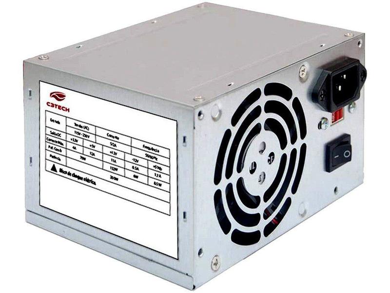 Fonte para PC 200W ATX C3TECH - PS-200V4 C3Plus com Cabo Fonte para PC 200W ATX C3TECH - PS-200V4 C3Plus com Cabo