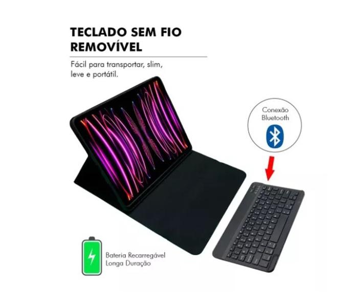 Capa Teclado Bluetooth Recarregável Para Tablet Galaxy A7 Lite T225 8.7”