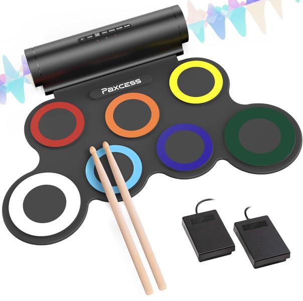 Conjunto de Bateria Eletrônica PAXCESS G3066LC - 7 Almofadas e Bateria Recarregável
