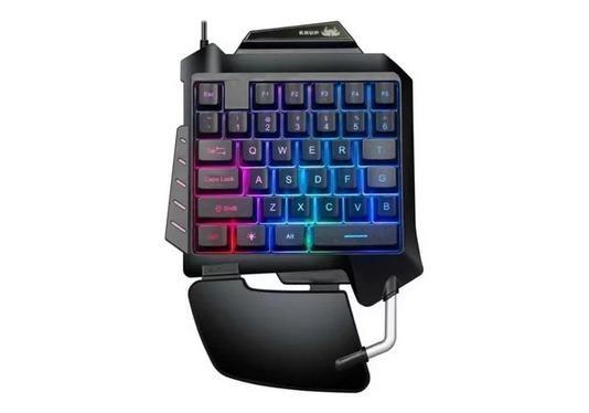 Teclado Com Fio Gamer Semi Mecânico One Handed Led Rgb Teclado Com Fio Gamer Semi Mecânico One Handed Led Rgb