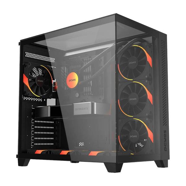 Gabinete Gamer Pcyes Forcefield Max Black Vulcan Gffmaxbv PCYES