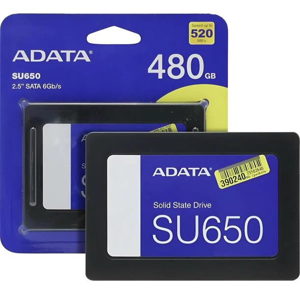 SSD Adata SU650 480GB SATA III 6GBs Leitura 520MBs Gravação 450MBs Preto ASU650SS480GTR SSD Adata SU650 480GB SATA III 6GBs Leitura 520MBs Gravação 450MBs Preto ASU650SS480GTR