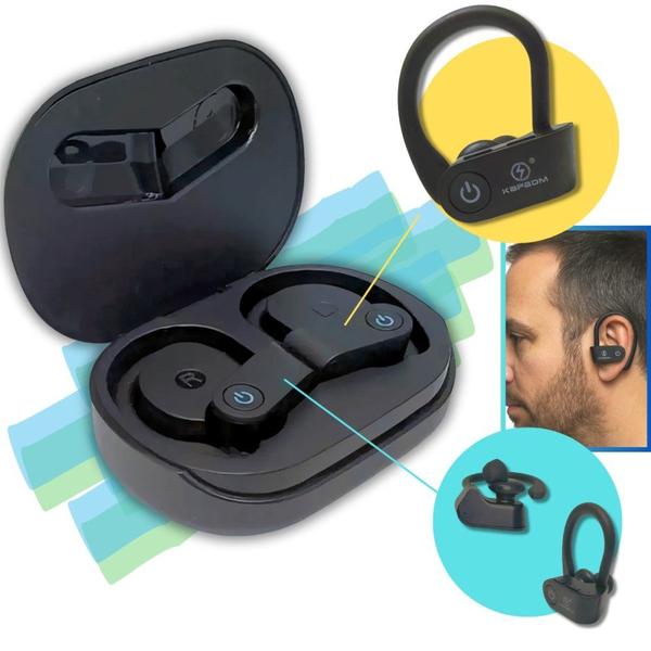 Fone Gancho Bluetooth S/ Fio premium bluetooth preto
