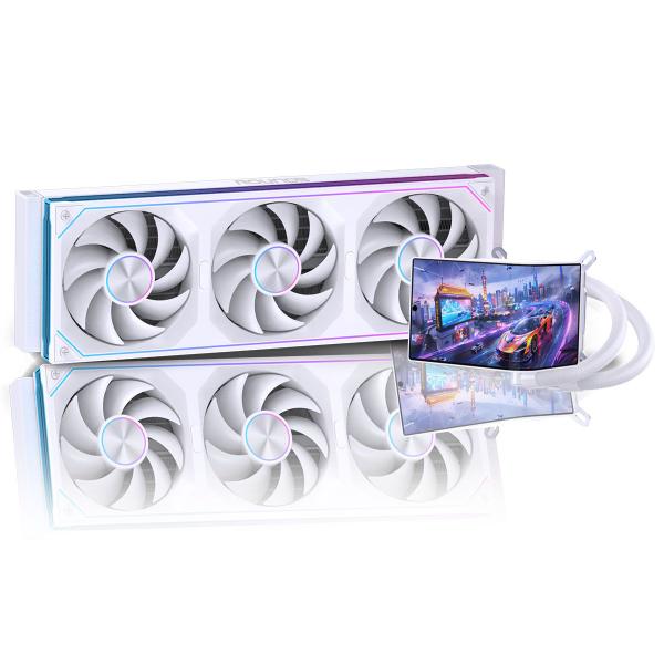 Water cooler round5 horizon white argb 360mm amd/intel com tela panoramica r5-wc-horizon-360w-2282