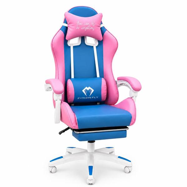 Cadeira Gamer Python Fly com Almofadas e Apoio para Pés Reclinável Suporta até 150kg