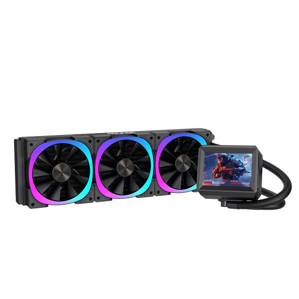 Water cooler round5 notus black argb 360mm amd/intel com display lcd r5-wc-notus-360b-2228