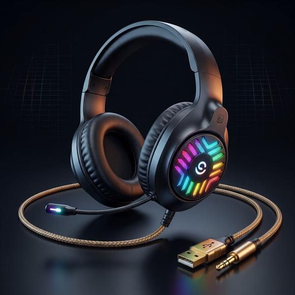 Headset Gamer RGB Pro Imersivo com Microfone HD USB P2, PC, PS4, Xbox