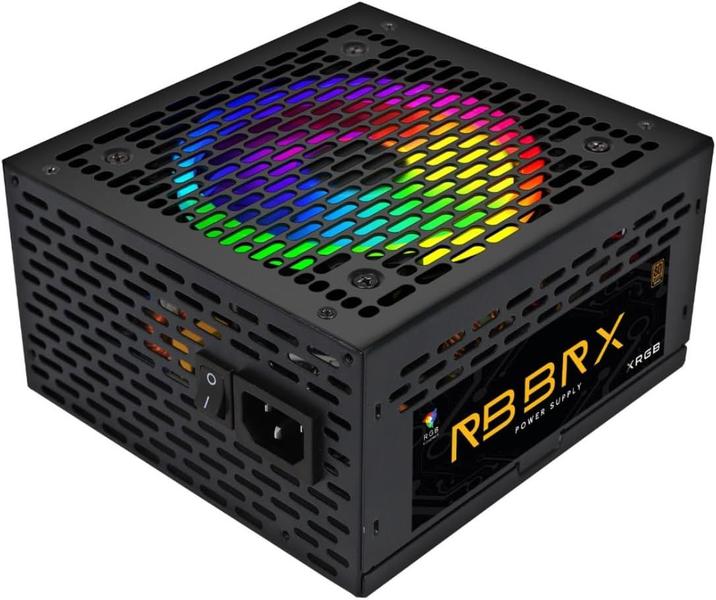 Fonte Atx 650w Rainbow Rgb Automatica Brx 80 Plus Bronze Preto