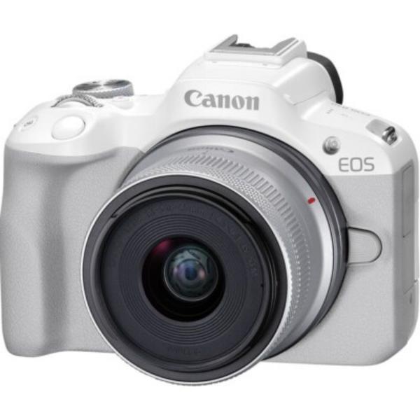 Camara canon eos r50 kit rf-s 18-45mm stm white 1gta.