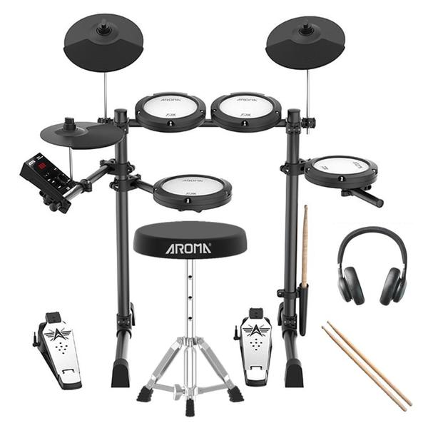 Bateria Eletrônica AROMA TDX-18 com 4 Pads Mesh e Bluetooth