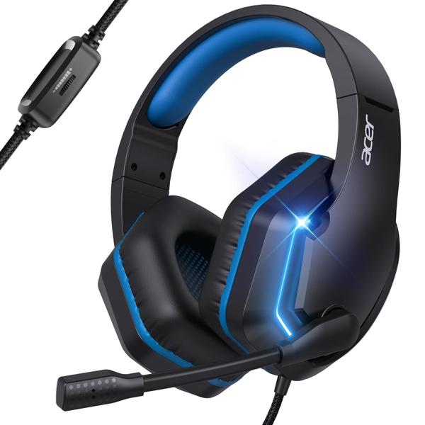 Headset Gamer Acer OHW344 com Fio, Cancelamento de Ruído, Microfone e LED