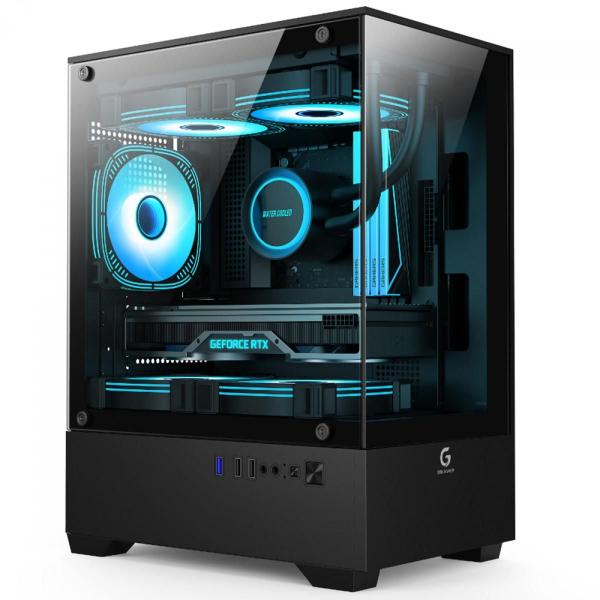 Gabinete Gamer BRX R31B, Mid Tower, Vidro, mATX, Com 3 Fans, Preto