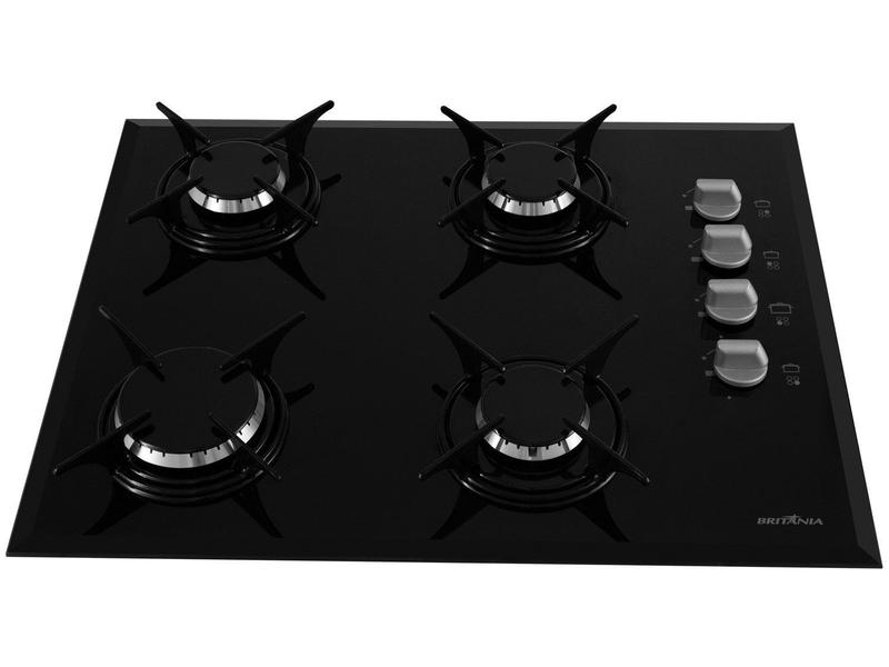 Cooktop britânia 4 bocas com acendimento bivolt automático
