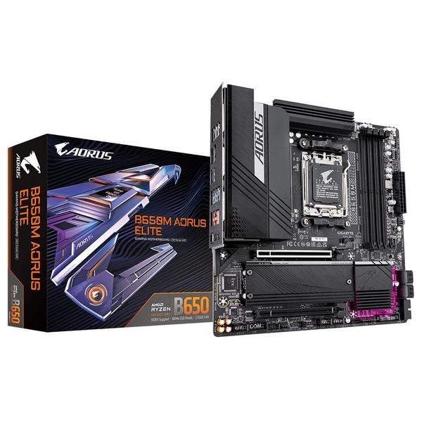 Placa Mãe Gigabyte B650M AORUS ELITE AMD AM5 Chipset B650 4xDDR5 mATX