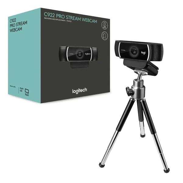 Webcam Logitech C922 Pro Stream Full HD Com Microfone Embutido 1080p e Tripé Incluso